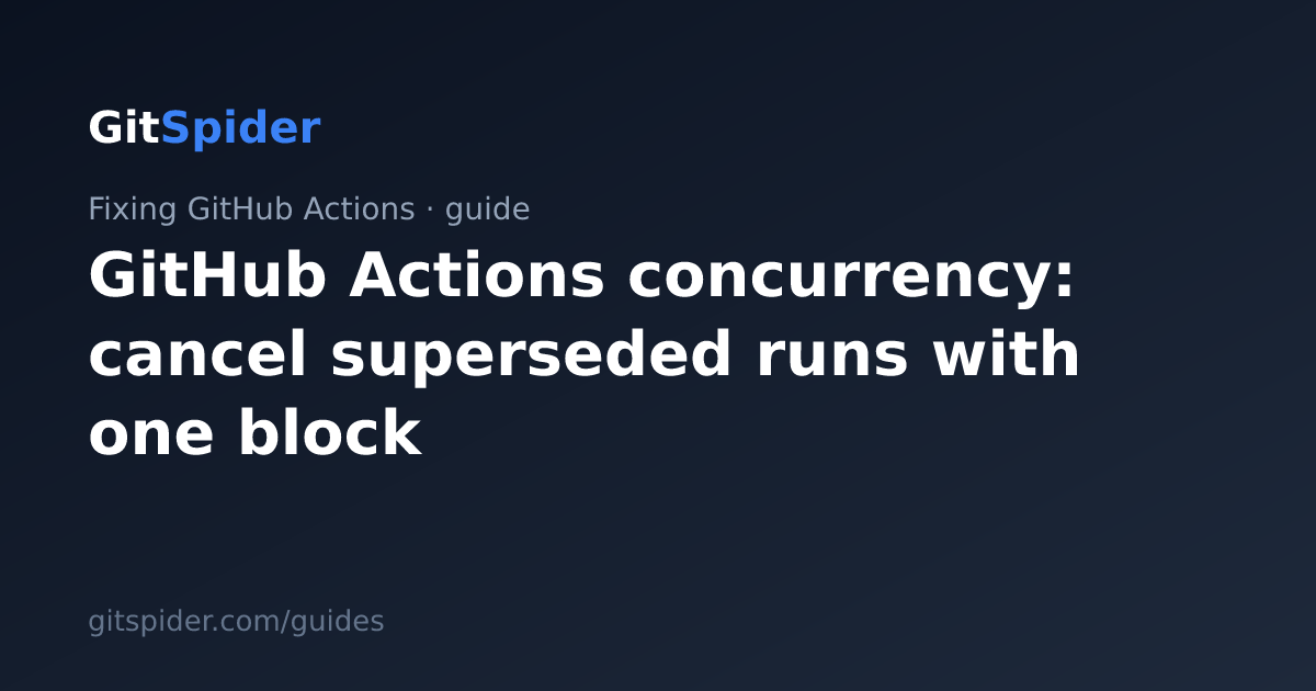 GitHub Actions concurrency: cancel superseded runs with one block ...